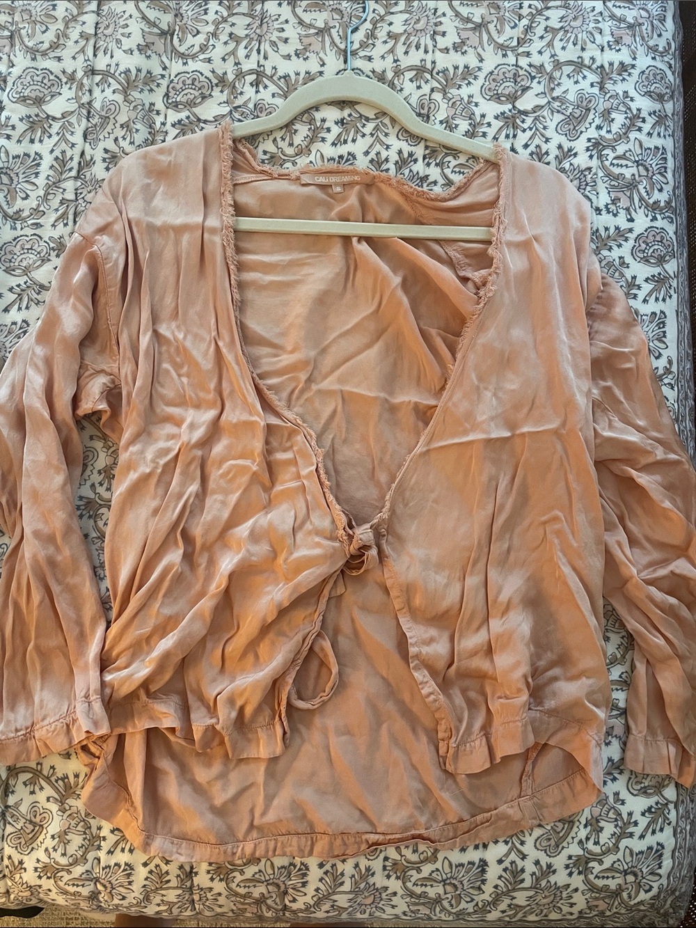 Cali Dreaming silk tie top/cardigan